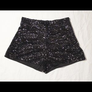 H&M sequined high waisted shorts